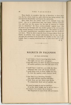 "Regrets in Paganism," [Verse], Paul Ruthven