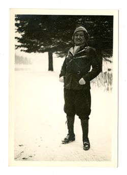Peggy Howard in the snow