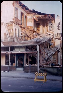 Scene of explosion Apt. house at 2531 San Bruno Av