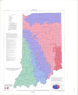 Map of Indiana showing locations of coal and industrial minerals operations