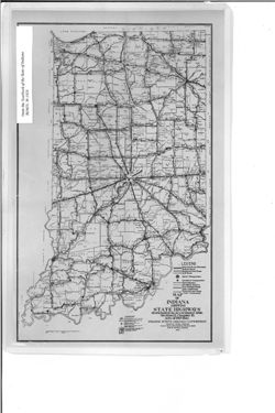 Map of Indiana showing state highways designed in accordance with section 12, chapter 15, Acts of 1919 (Ind.)