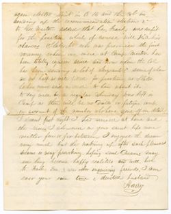 Harry Fitten, Millikens Bend [LA] to wife, New Harmony., 1863, April 2