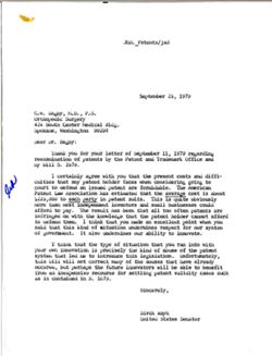 Letter from Birch Bayh to G. W. Bagby, September 25, 1979