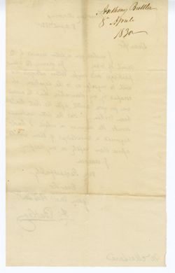A[nthony] BUTLER, [United States. Legation (Mexico)American Legation, Mexico City], To W[illiam] MACLURE, [Mexico City]., 1830 Apr. 8