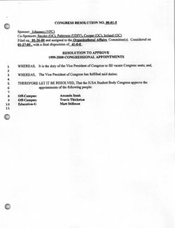 00-01-5 Resolution to Approve 1999-2000 Congressional Appointments