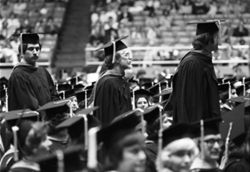 IU South Bend graduates at Commencement, 1970s