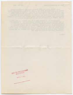Memorandum on Air-Conditioning, 20 May 1964