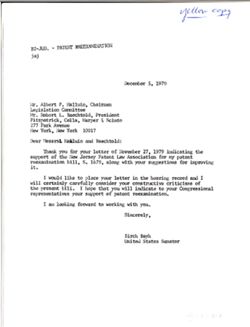 Letter from Birch Bayh to Albert P. Halluin, December 5, 1979