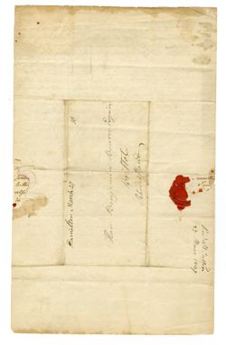 1807, Mar. 27 - Cutler, Manasseh, 1742-1823, clergyman, congressman. Hamilton, [Massachusetts]. To Benjamin Bourne. “The unfortunate circumstance of Col. Olney’s Deed for his shares in ye. Ohio Company, being delivered to him, before he had satisfied Genl. Barton for his Army Warrant, has subjected Genl. Putnam and myself to much trouble, and will, eventually, oblidge us to suffer a very considerable loss.”