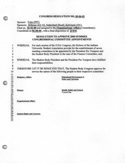 00-06-02 Resolution to Approve 2000 Summer Congressional Committee Appointments