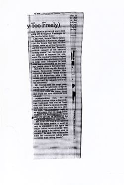 Photocopy of clipping: Jim Rutenberg, "Panel Members Talking Freely (Some Critics Say Too Freely)," New York Times, April 15, 2004