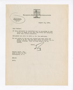 14 August 1939: To: Walker Stone. From: Roy W. Howard.