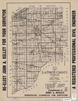 1937 map of LaPorte County Indiana