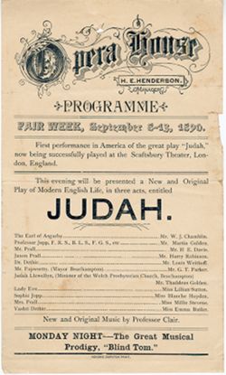 Opera House Program, September 1890