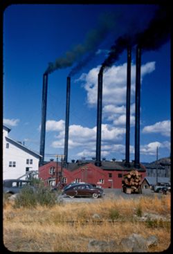 Long-Bell Lumber Co. stacks at Weed, California, near Mt. Shasta.