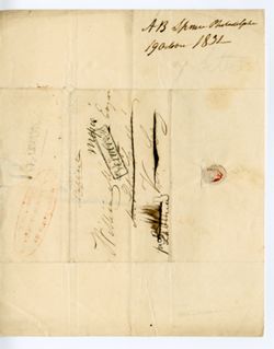 Spence, Andrew B., Philadelphia [???]. To William Maclure Esq.,Care of Peter Cullen, Vera Cruz [scratched out], Mexico, pr Lavinier., 1831Oct. 19