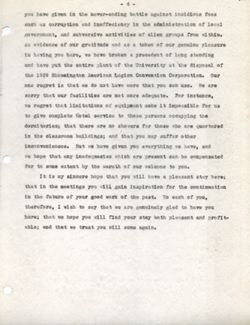 "Address of Welcome" -State Convention of the American Legion, Bloomington, Indiana Aug. 20, 1939