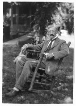 T.C. Steele, circa 1924, in rocking chair